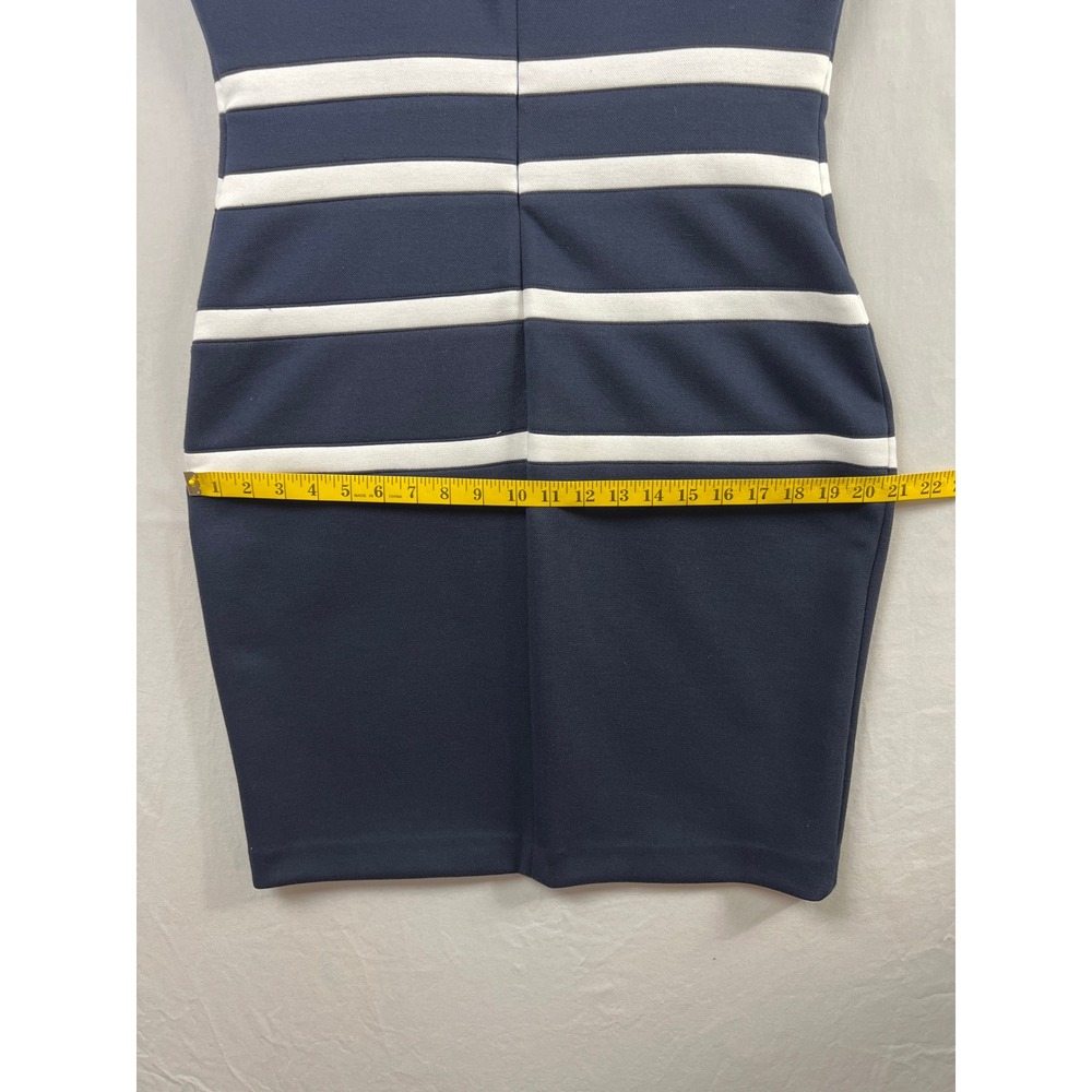 Tommy Hilfiger Sheath Dress Womens 12 Navy Blue White Stripe Sleeveless Knit - Picture 7 of 9